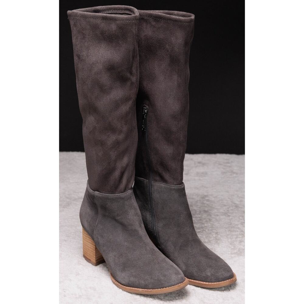Blondo Brown Suede Tall Boots Waterproof Block Heel Stacked Womens Size 8